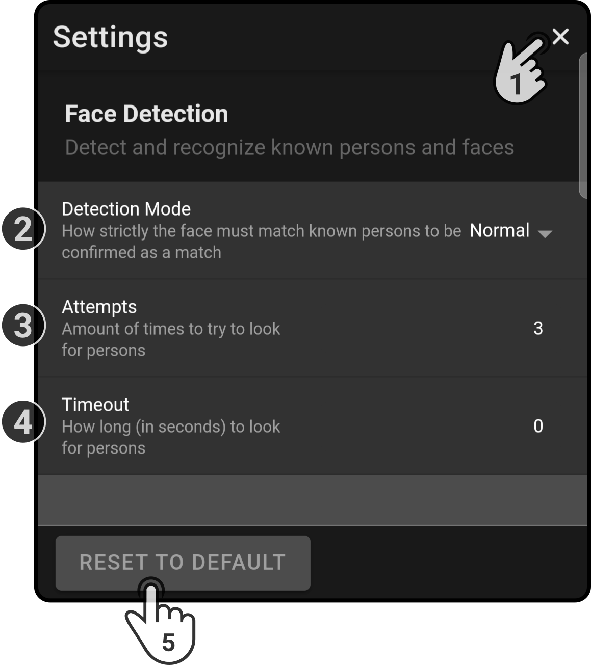 facedetection generalsettings