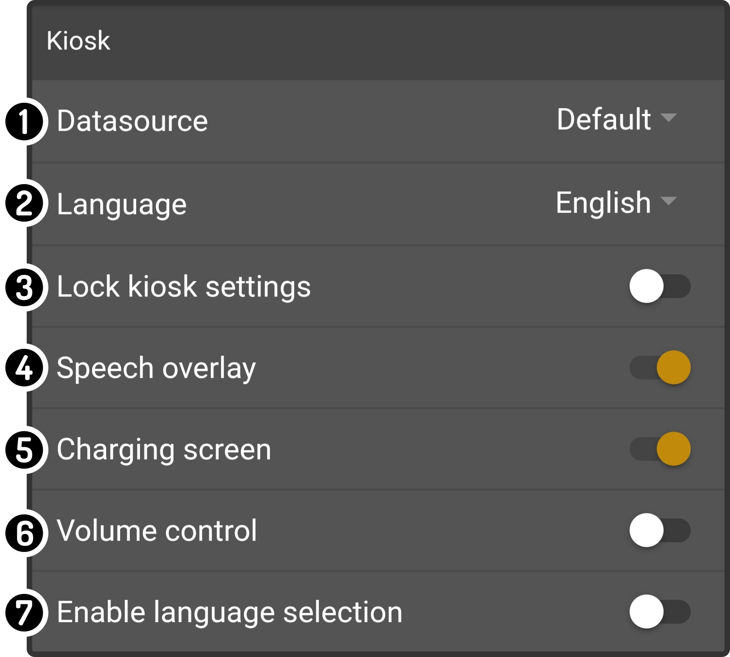 kiosk generalsettings