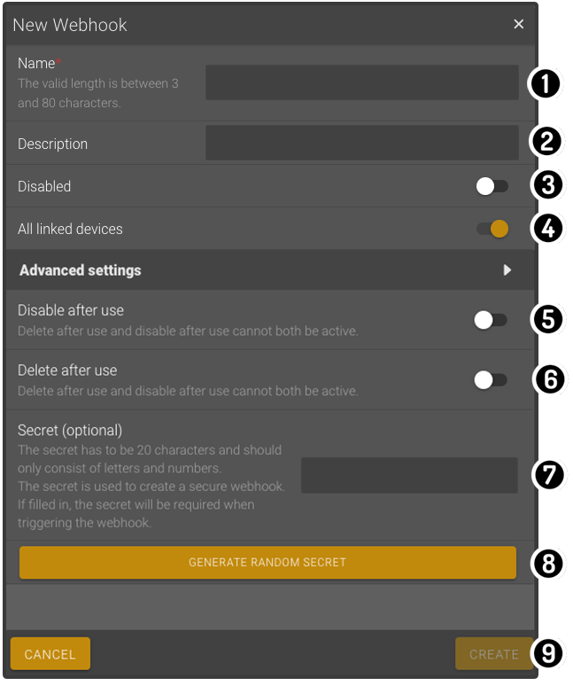 webhook configuration