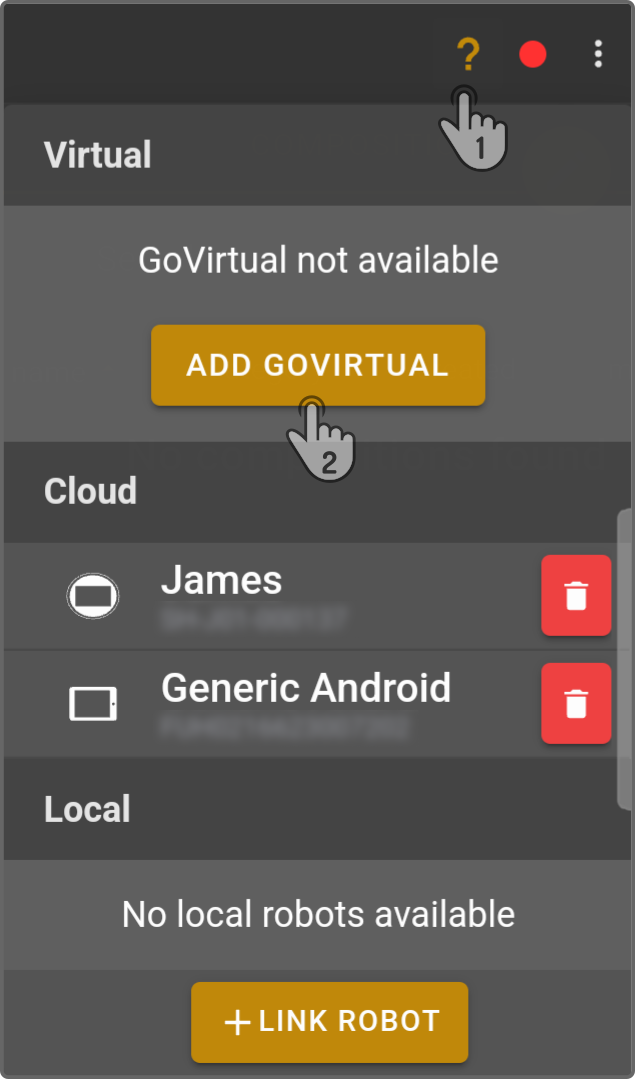 tap menu add govirtual