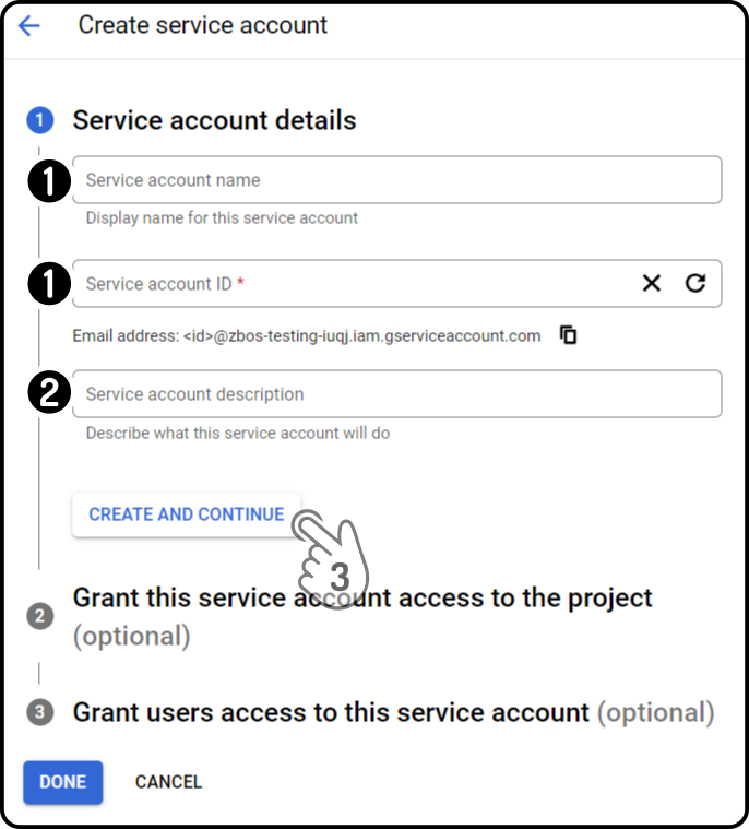 service account credentials