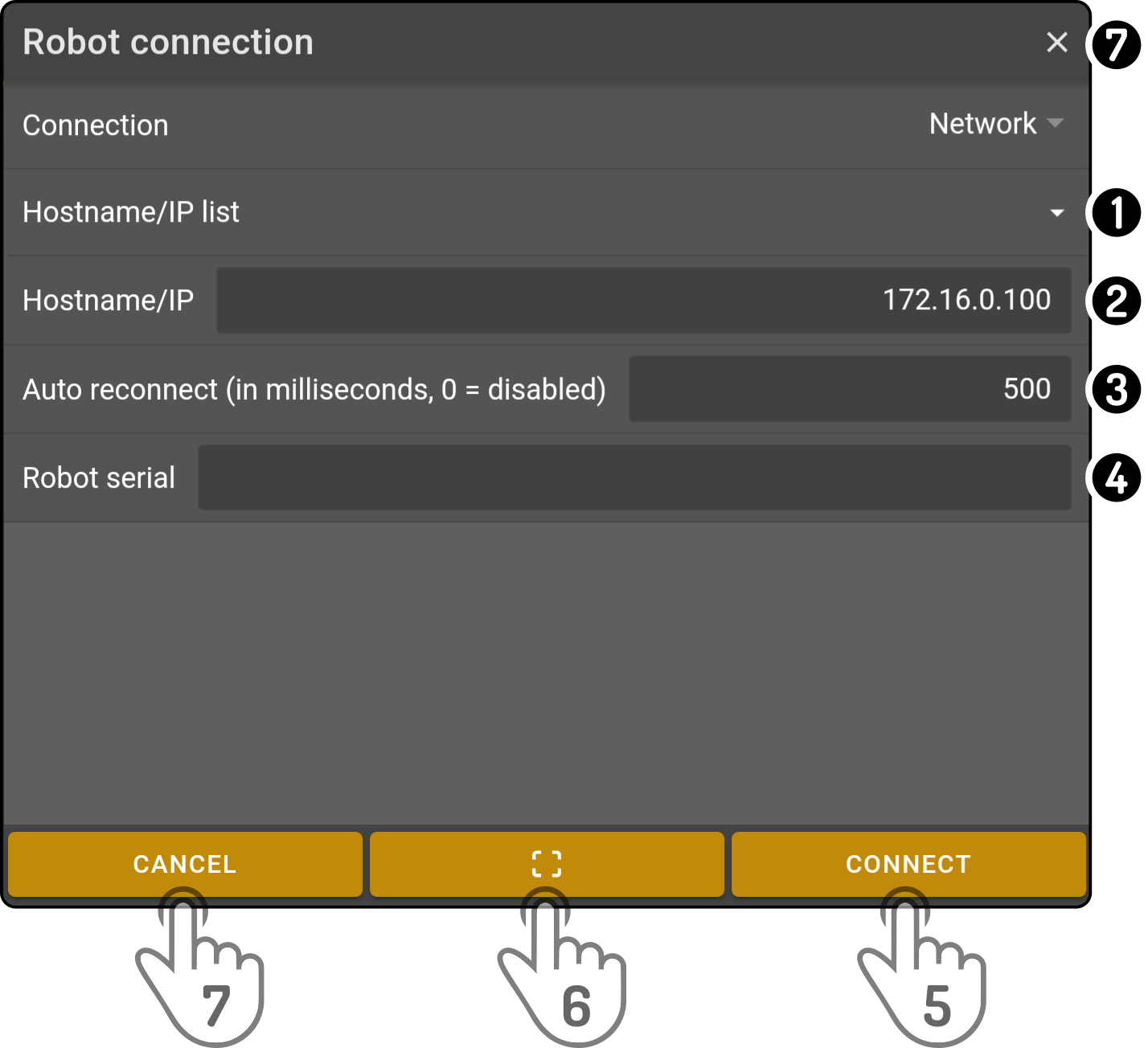 connection modal local