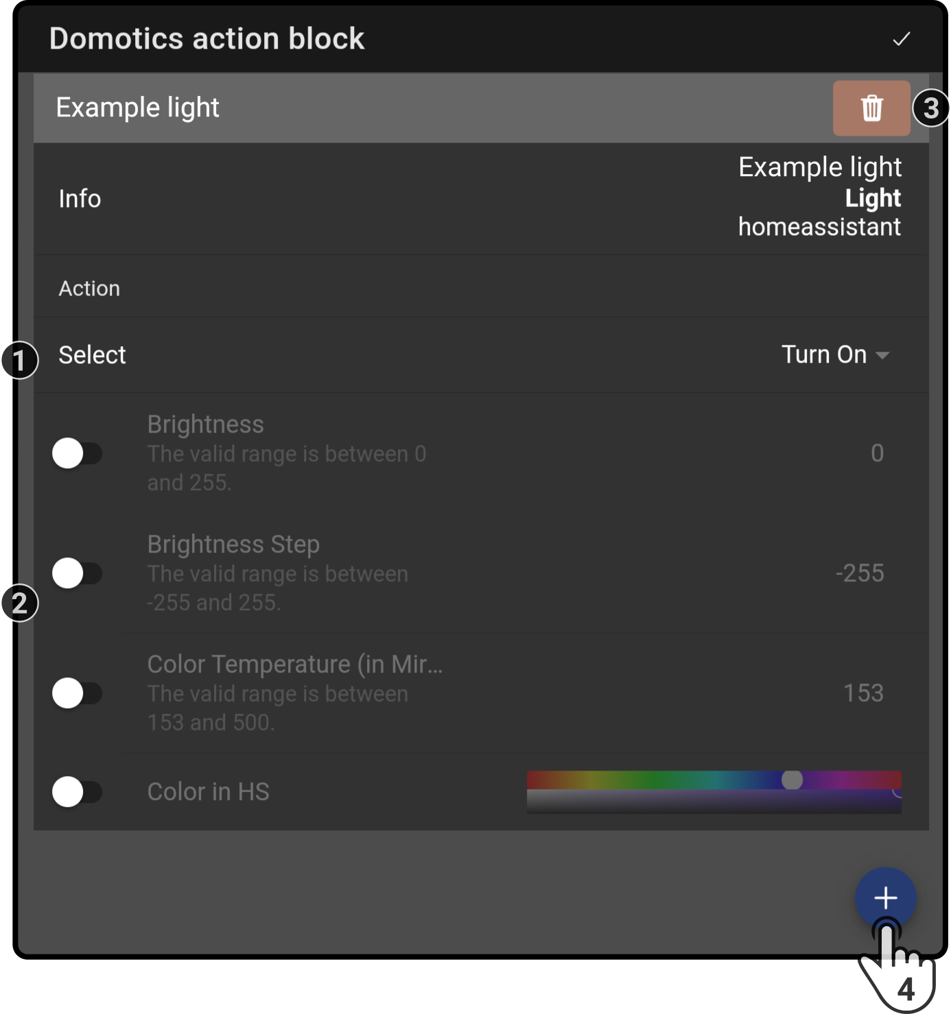 domoticsaction actionconfiguration